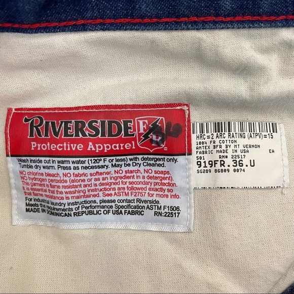 Flame Resistant Denim Pants Mens Size 36 - Picture 8 of 9